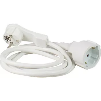 Alargador AS Schwabe 50211 PVC 2 m blanco — cable de prolongación eléctrica, 2 m, aislamiento PVC