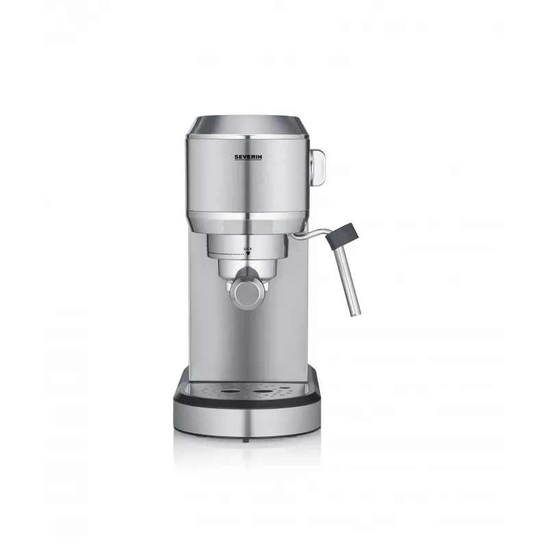 Cafetera expreso SEVERIN Newspresa KA 5997 — semiautomática, depósito de agua de 1 l, 1350 W, café molido, negra/acero inoxidable cepillado/cromo