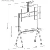 Soporte de TV MACLEAN MC-114 B soporte de suelo portátil para pantallas de 55–100 inch, carga máx. 120 kg, VESA 200x200–900x600, altura 115–152 cm, negro, estante