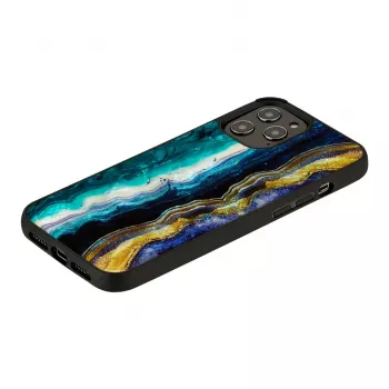 Funda protectora iKins para Apple iPhone 12 Pro Max — diseño ágata morada