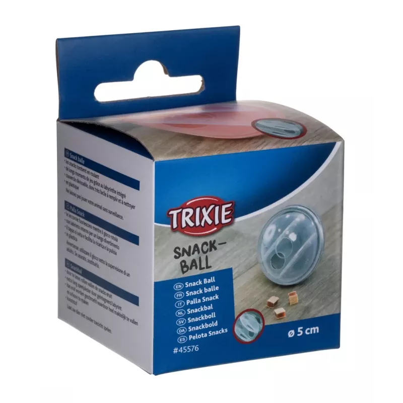 Pelota dispensadora de snacks Trixie 5 cm para gatos, tecnopolímero, colores surtidos