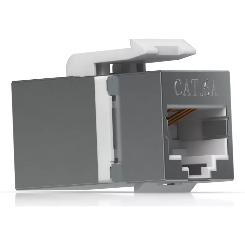 Acoplador Keystone Ubiquiti UACC-Keystone-Coupler-C6A plano acero inoxidable RJ-45