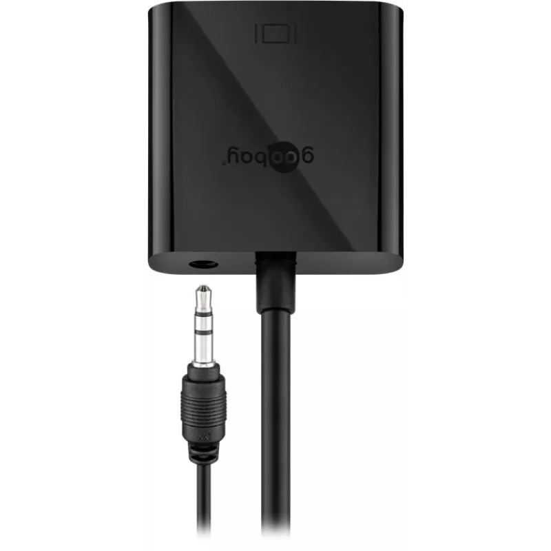 Wentronic Goobay Adaptador HDMI / VGA [1x conector macho HDMI - 1x conector hembra VGA, conector hembra jack 3.5 mm] Negro Goobay (68793)