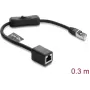 Cable de red patch DELOCK RJ45 Cat.6 F/UTP 0,3 m con interruptor integrado y alivio de tracción, apantallado