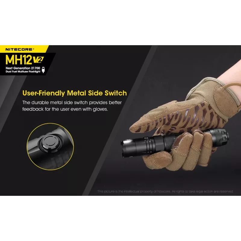 Linterna de mano Nitecore MH12 V2 Negra