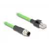 Cable de red DeLOCK M12 D-codificado 4 polos conector macho a conector macho RJ45 PUR (TPU) 5 m