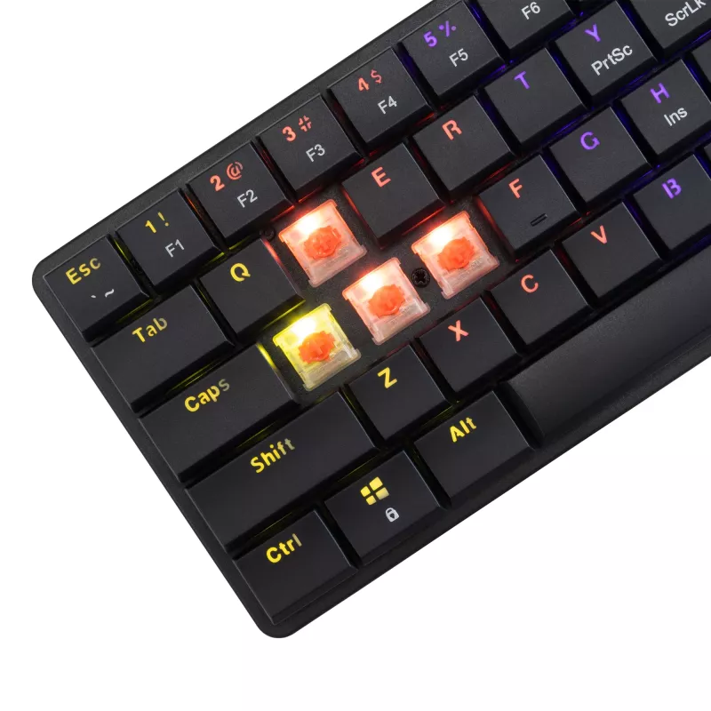 Teclado mecánico White Shark Nagamaki negro — distribución US, interruptores mecánicos rojos