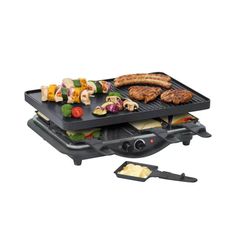 Steba RC 28 grill de raclette de hierro fundido, 1400 W, 8 sartenes, negro