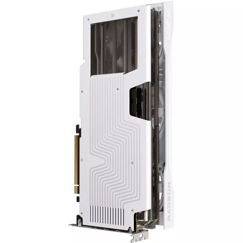 Tarjeta gráfica XFX Radeon RX 9070 XT — 16 GB GDDR6, 256-bit, PCIe x16, 2400 MHz, 3 ventiladores blanco, 325×65 mm