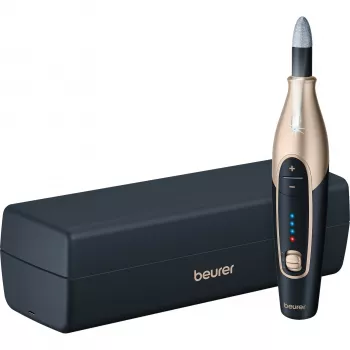 Aparato de cuidado de uñas Beurer MP 84 Special Edition oro — set eléctrico de manicura/pedicura, compacto para uso doméstico