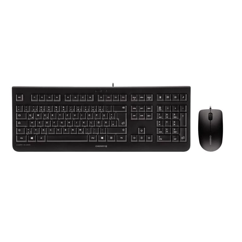 CHERRY DC 2000 Teclado, ratón incluido, Universal, USB, QWERTY, Checo, Negro