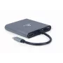 Gembird A-CM-COMBO6-01 adaptador multipuerto USB-C 6 en 1, USB 3.1 Gen 1, HDMI 4K, VGA, PD 60 W, lector SD/microSD, audio de 3,5 mm, gris