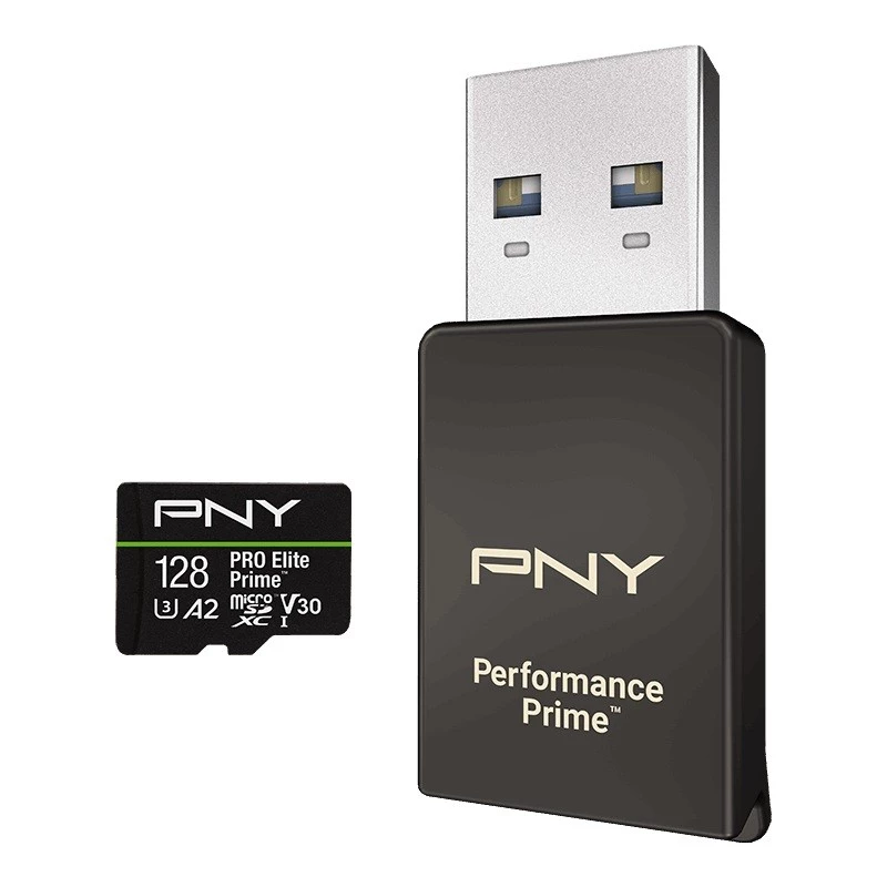 Tarjeta de memoria microSDXC Elite Prime 128GB + adaptador SD + lector de tarjetas USB-A