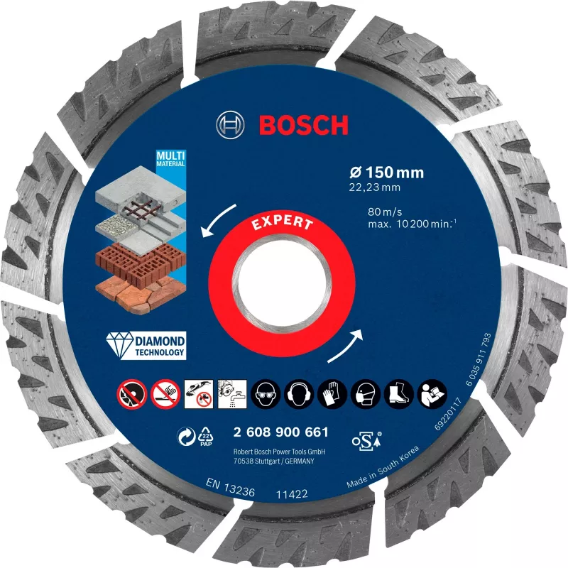 Bosch Expert MultiMaterial disco de corte de diamante, 150 mm, 2608900661