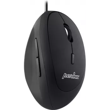 Perixx PERIMICE-519, ratón ergonómico pequeño, para diestros, USB con cable, negro