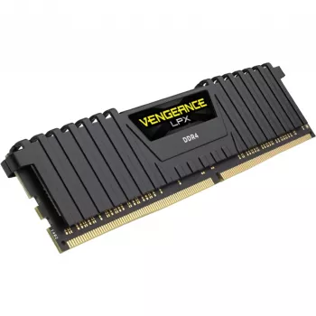 Memoria CORSAIR Vengeance 8GB DDR4 DIMM 3200MHz 1x8GB Unbuffered Single Rank 16-20-20-38 XMP 2.0 LPX PCB 1.35V disipador negro