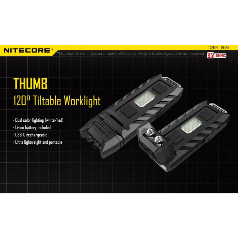 Linterna serie T 85 LUMENS/THUMB Nitecore