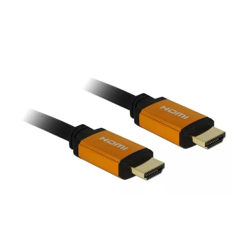 DeLOCK - Cable HDMI - HDMI (M) a HDMI (M) - 50 cm - Triple aislamiento - Negro, Oro - Compatible con 8K