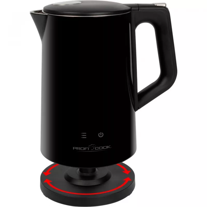 Hervidor ProfiCook PCWKS1243 — 1,7 L, 2200 W, control de temperatura 50–100°C, negro