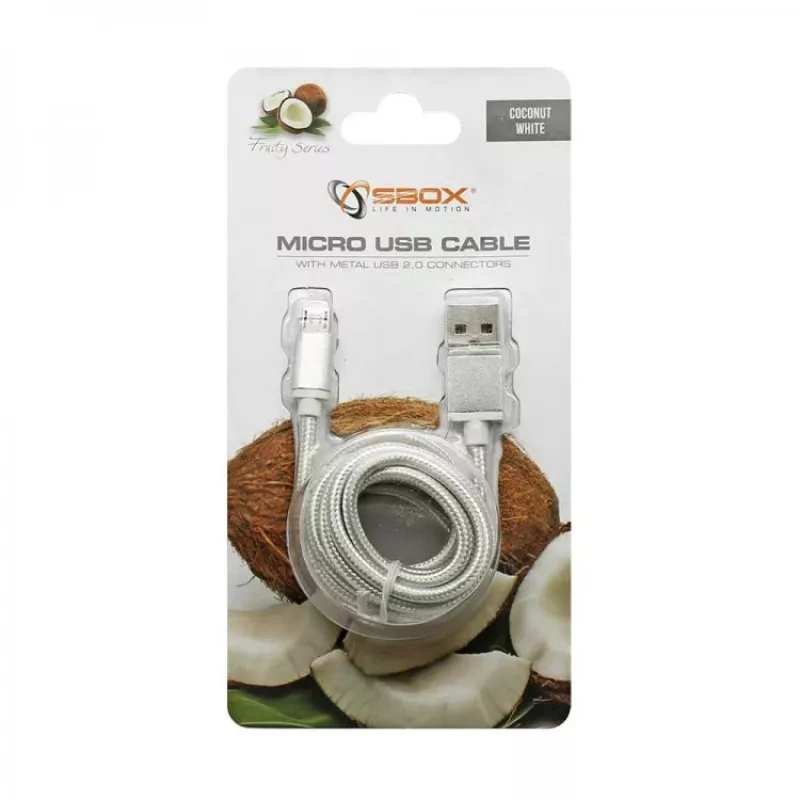 Sbox USB->Micro USB M/M 1,5 m USB-10315W blanco