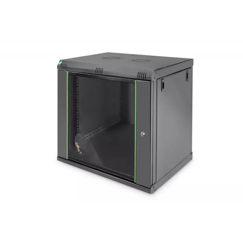 DIGITUS Dynamic Basic DN-19 16-U-EC-SW - armario - rack de red - apto para montaje en pared - negro, RAL 9005 - 12U - 48.3 cm (19)