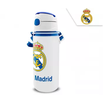 Botella deportiva infantil de aluminio con boquilla KIDS 600 ml – diseño Real Madrid