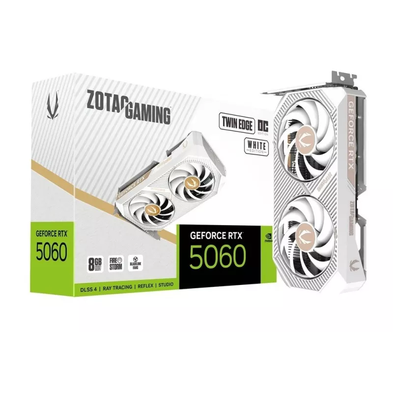 Tarjeta gráfica Zotac GAMING GeForce RTX 5060 Twin Edge OC White Edition 8GB GDDR7