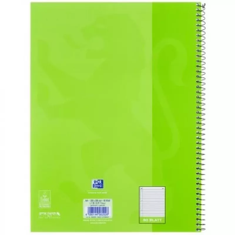 Cuaderno Oxford 100050357 A4 80 hojas Verde