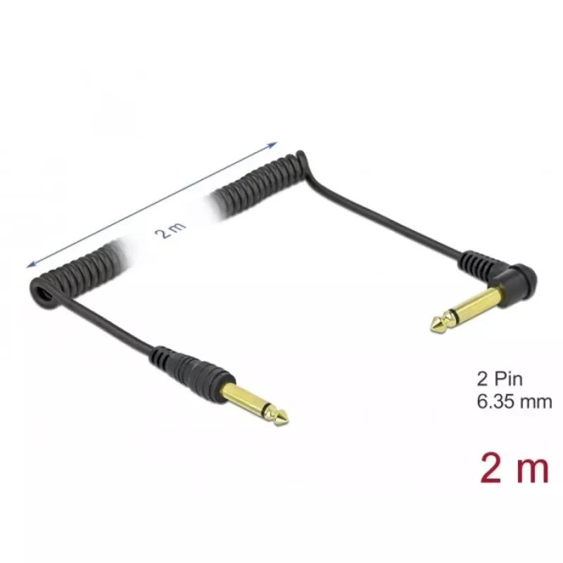 Cable de audio DeLOCK 85939 2m 6,35mm negro