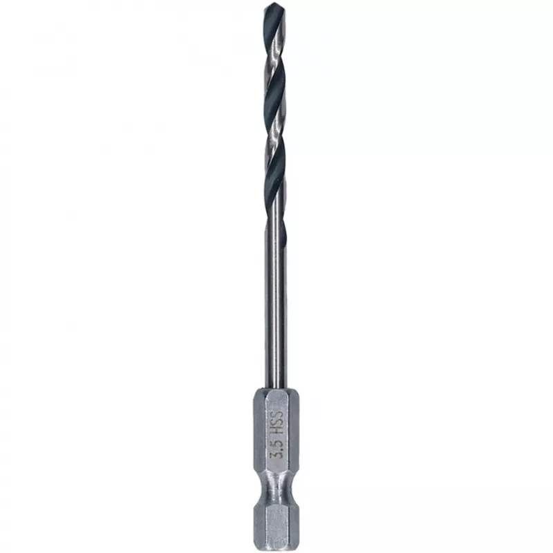 Broca para metal HSS PointTeQ 10 piezas 3,5 mm con vástago hexagonal longitud 79 mm
