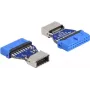 Adaptador DeLOCK USB conector hembra de tira de pines a Type-E Key A conector hembra interno de 20 pines