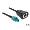 Cable coaxial DELOCK 90700 – 1 m, HSD Z a RJ-45, negro/azul