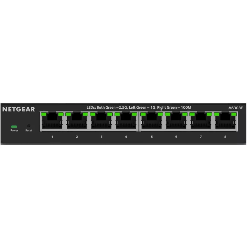 NETGEAR MS308E no gestionado 2.5G Ethernet (100/1000/2500) negro