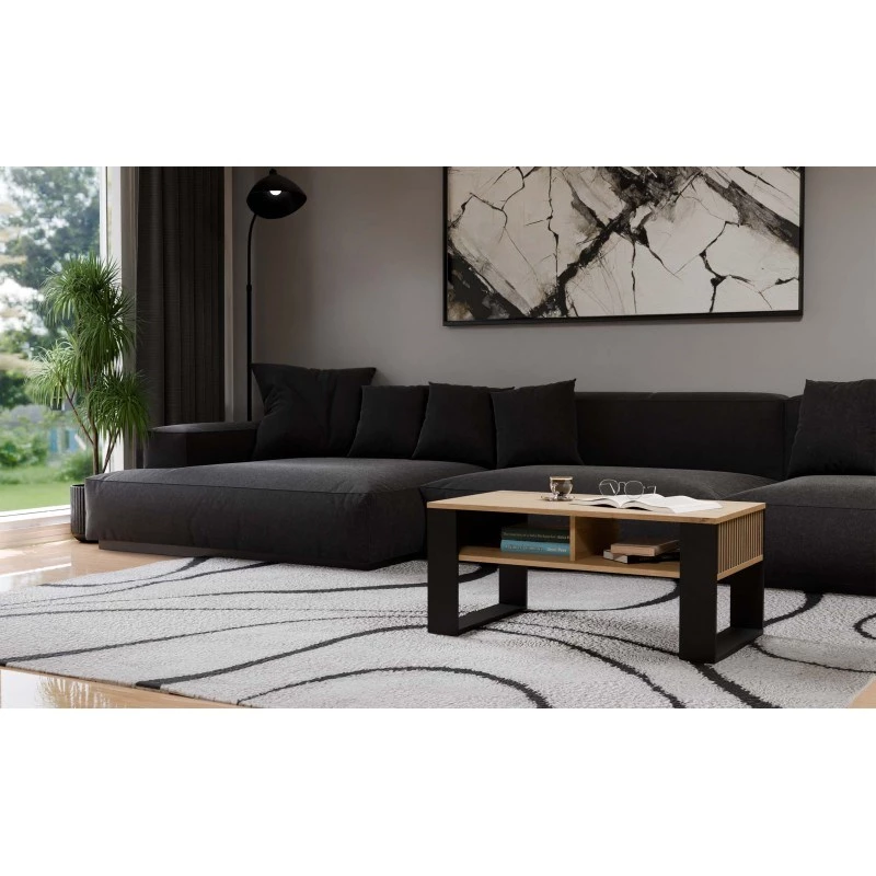 top e shop STOLIK KAWOWY ŁAWA MODERN 2P esbelta Roble Artisan lamas negras