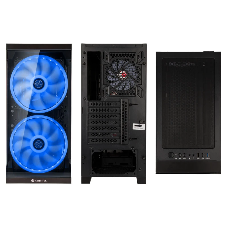 SILENOS PRO versión negra con ventilador ARGB y cristal templado