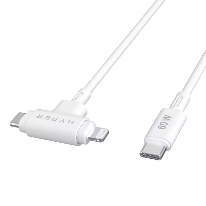 Cable USB HYPER HyperJuice USB 2.0 1,5 m USB-C USB-C/Lightning blanco