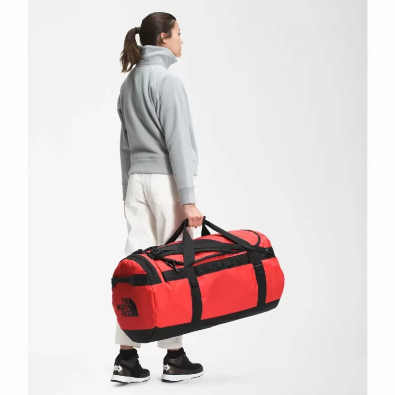 Bolsa de viaje The North Face Base Camp Duffel L 95 L poliéster negro, rojo