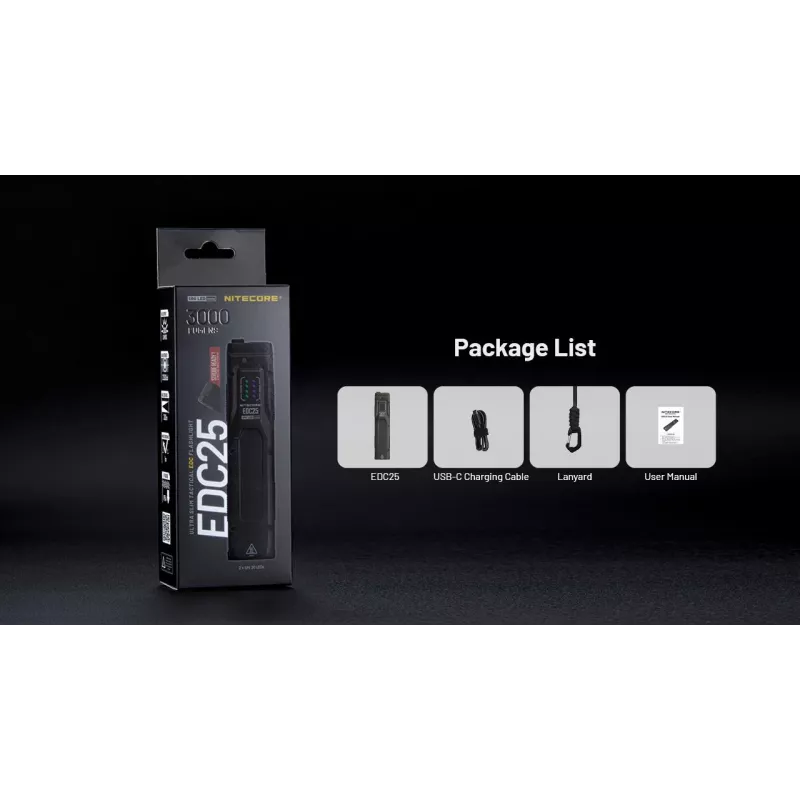 Nitecore EDC25 linterna, serie EDC, 3000 lm, USB-C