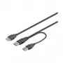 Wentronic Goobay cable USB 2.0 Hi-Speed dual power, negro, 0,3 m - conector macho USB 2.0 (Type-A), conector macho USB 2.0 (Type-A) > conector hembra USB 2.0 (Type-A) (93353)