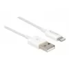 Cable USB de datos y carga DeLOCK 83000 para iPhone iPad iPod blanco 1 m