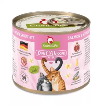 Comida húmeda para gatos Fox4Pets DeliCATessen salmón marisco 200 g lata