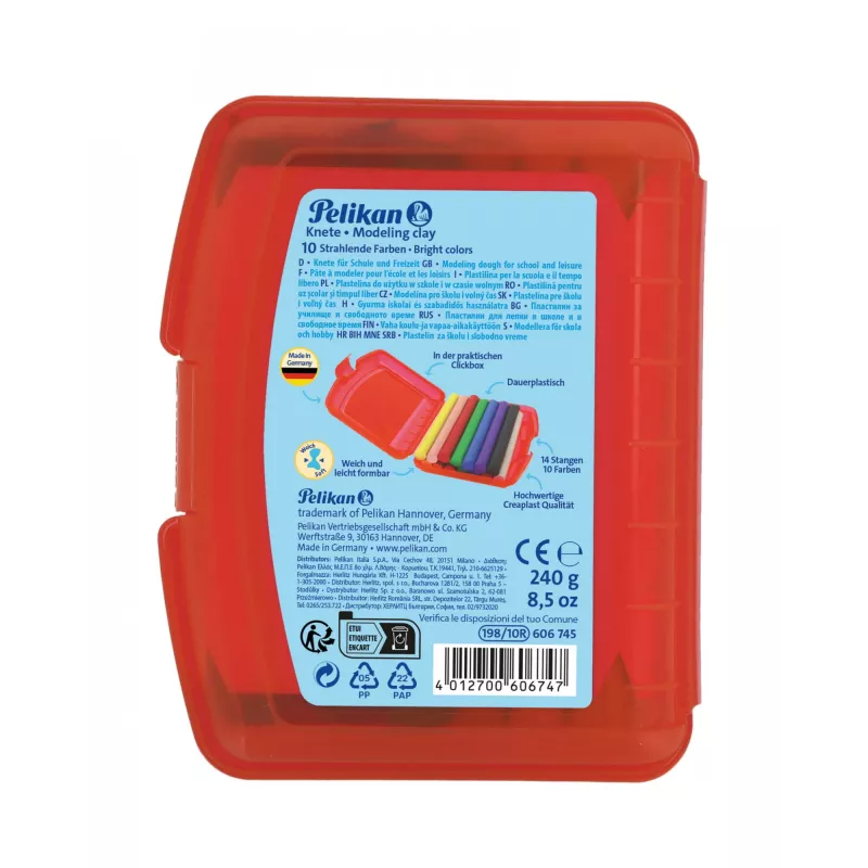 Pasta de modelar Pelikan Creaplast 240 g multicolor 14 uds.