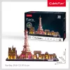 Puzle 3D CubicFun City Line Paris LED 115 uds.