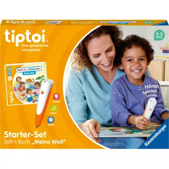 tiptoi set de inicio: Suchen und Entdecken - Meine Welt, libro educativo, lápiz y libro de imágenes