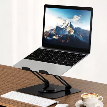 Soporte para portátil MEDIA-TECH MT2662 – ajustable en altura, plegable de aluminio para portátiles de 10–17