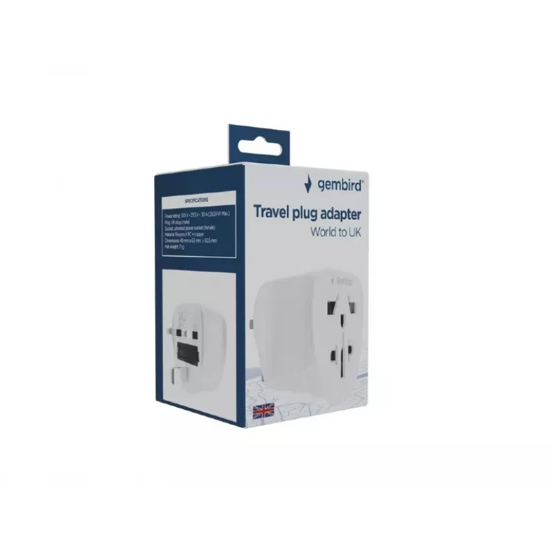 Adaptador de red GEMBIRD A-AC-UKMINTF – enchufe UK tipo G a entrada IEC-C13, 15 A