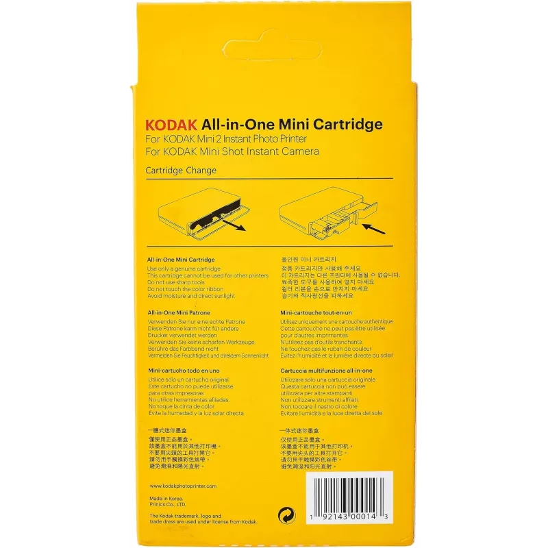 Cartucho mini todo en uno 30 hojas, Kodak MC-30 — cartucho de papel fotográfico para impresora instantánea, capacidad 30 hojas