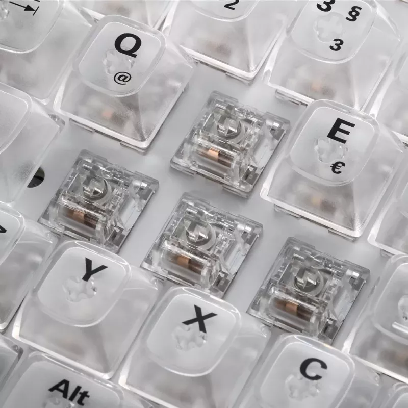 Crystal Shark, Teclado gaming Blanco, Distribución DE, KTT