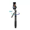 Palo selfie con trípode Crong CRGSGU1BLK aluminio Bluetooth con patas plegables y soporte para móvil