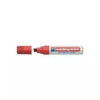 Rotulador permanente Edding 800 — rojo, punta biselada 4–12 mm